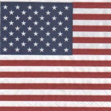 Serviette papier drapeau Américain 33 cm X 33 cm 3 plis