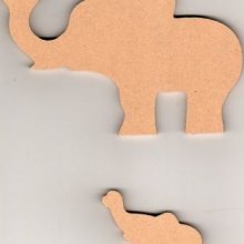 Eléphant et son petit MDF 150 mm x 50 mm