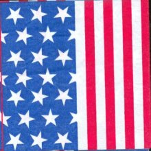Serviette Etats Unis et drapeau 33 cm X 33 cm 3 plis
