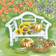 Serviette papier motif fruits et fleurs 33 cm X 33 cm 3 plis