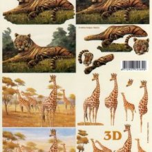 Feuilles à découper 3D Girafes