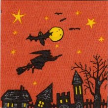 Serviette papier Halloween et sorciere 33 cm X 33 cm 3 plis