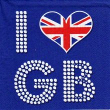 Serviette papier I Love GB 33 cm X 33 cm 3 plis