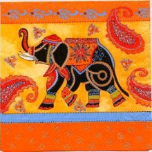 Serviette papier Inde et Elephants 33 cm X 33 cm 3 plis