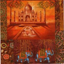 Serviette papier Temple Hindou 33 cm X 33 cm 3 plis