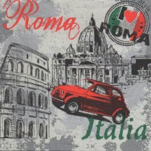 Serviette papier Italie et Rome  33 cm X 33 cm 3 plis