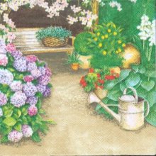 Serviette papier  motif jardin 33 cm X 33 cm 3 plis