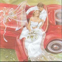 Serviette papier motif mariage jeunes maries