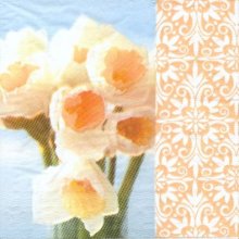 Serviette papier fleurs jonquilles 33 cm X 33 cm 3 plis