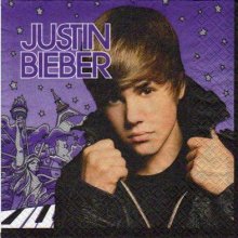 Serviette papier Justin Bieber 33 cm X 33 cm 2 plis