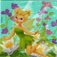 Serviette papier Fée Clochette 33 cm X 33 cm 2 plis