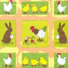 Serviette papier motif lapin de Paques 33 cm X 33 cm 3 plis