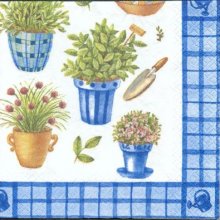Serviette papier motif lavande en pot 33 cm X 33 cm 3 plis