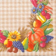 Serviette papier motif légume divers de 33 cm X 33 cm 3 plis
