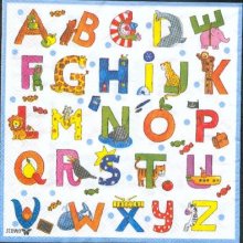 Serviette papier motif lettre de 33 cm X 33 cm 3 plis