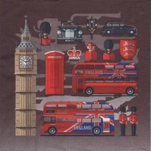 Serviette papier London et et Bus  33 cm X 33 cm 3 plis