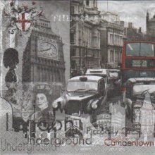 Serviette papier Londres et Taxis 33 cm X 33 cm 3 plis