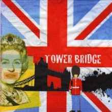 Serviette papier Londres et la reine  33 cm X 33 cm 3 plis