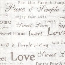 Serviette papier love sweet 33 cm X 33 cm 3 plis