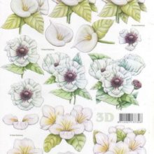Feuille 3D Lys blanc