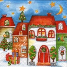 Serviette papier Maison de Noël  33 cm X 33 cm 3 plis