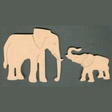 Eléphant et son petit MDF à peindre 110 mm x 50 mm