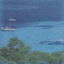 Serviette papier mer du Sud et bateau 33 cm X 33 cm 2 plis