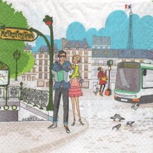 Serviette papier Métro Paris 33 cm X 33 cm 3 plis