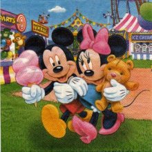 Serviette papier Mickey et Minnie à la fête 33 cm X 33 cm 