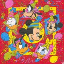 Serviette papier motif Mickey  de 33 cm X 33 cm 3 plis