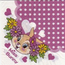Serviette papier Miss Bunny 33 cm X 33 cm 2 plis