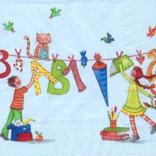 Serviette papier Naissance Lettre 33 cm X 33 cm 3 plis