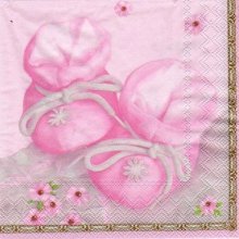 Serviette papier motif naissance fille 33 cm X 33 cm 3 plis