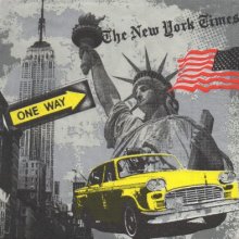 Serviette papier New York et taxis  33 cm X 33 cm 3 plis