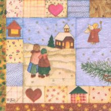 Serviette papier Noël et Monde 33 cm X 33 cm 3 plis