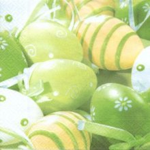 Serviette papier motif oeufs de Pâques coloré vert
