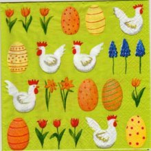 Serviette papier motif oeufs de Pâques 33 cm X 33 cm 3 plis