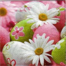 Serviette papier oeufs de Paques et fleurs