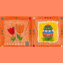 Serviette papier oeufs de Pâques et tulipes