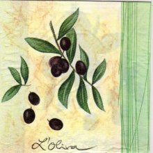 Serviette papier olives et Sud de 33 cm X 33 cm 3 plis