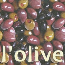 Serviette papier motif olives noires33 cm X 33 cm 3 plis