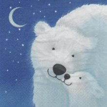 Serviette papier ours blanc et petit 33 cm X 33 cm 3 plis
