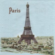 Serviette papier Paris et tour Eiffel 33 cm X 33 cm 3 plis
