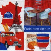Serviette papier Paris et terrasse 33 cm X 33 cm 3 plis