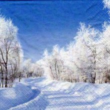 Serviette papier paysage hiver  33 cm X 33 cm 3 plis