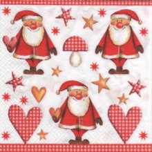 Serviette papier Père Noël et coeur 33 cm X 33 cm 3 plis