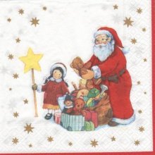 Serviette papier Père Noël et ourson 33 cm X 33 cm 3 plis