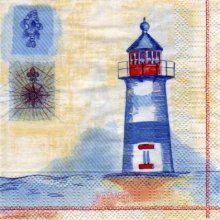 Serviette papier phare et mer 25 cm X 25 cm 3 plis