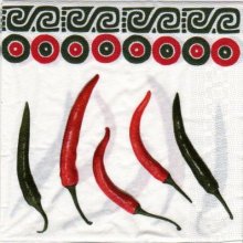 Serviette papier piments rouge 33 cm X 33 cm 3 plis