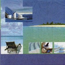 Serviette papier plages des iles 33 cm X 33 cm 3 plis